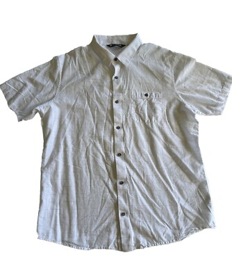 Travis Matthew, White Plaid Button Down Short Sleeve Shirt, Men s XL