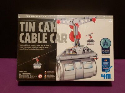 Science Project Tin Can Cable Car  Hobby Fun Mechanics Kit Robotics 8+ Gift Idea
