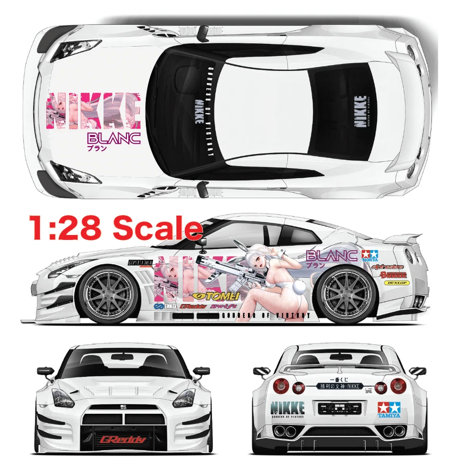 1x NIKKE  Anime Water Slide Decal White Toner  1/24 - 1/28 RC Model Dicast # 450 - Image 3 of 4
