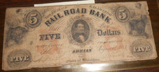 1853 THE ERIE AND KALAMAZOO RAILROAD BANK $5 - STATE OF MICHIGAN