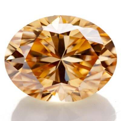 Excellent  Oval Cut Loose Moissanite Stone VVS1 Champagne Color With Certificate