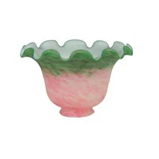 Meyda Lighting 7"W Fluted Bell Pink And Green Shade - 11333