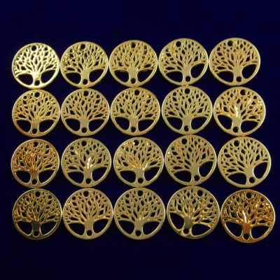 20Pcs 15x1mm Tibetan Golden Tree Of Life Pendant Bead B68927