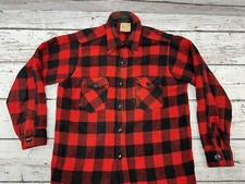 VTG Frost Proof Men's Red Black Checkered Wool Buffalo Flannel Shirt - 15 1/2