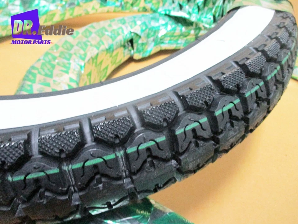 SUZUKI A100 AS100 A70 A80 White Wall Tire Set SIZE 18x2.75/18x2.75 *BI6343* Foto 3 de 4