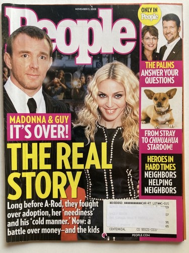 MADONNA & GUY RICHIE - IT'S OVER! November 2008 PEOPLE Magazine - 第 1/1 張圖片