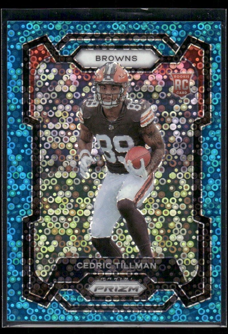 2023 Prizm Cedric Tillman #321 Blue Disco /95 (RC)