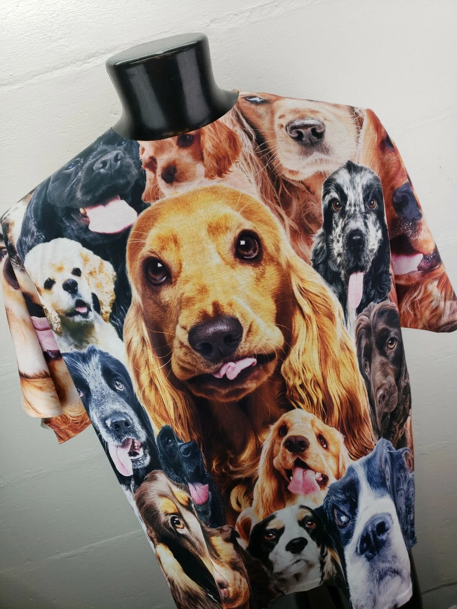 Dog T Shirt All Over Print Rap Tee Oversized Mens XL NWOT Jerzees