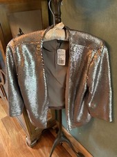 New With Tags Gorgeous Sequin Shrug In Gunmetal Gray Party Holidays M
