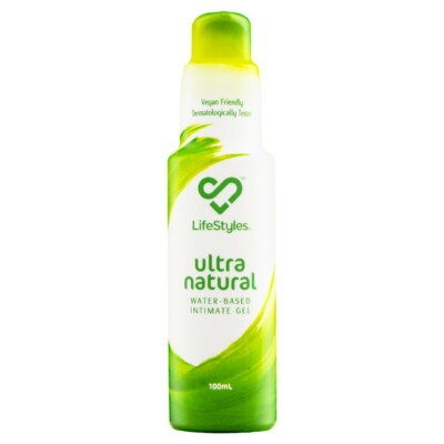 LifeStyles Ultra Natural Water-Based Intimate Gel 100mL Lubricant Lube Vegan 