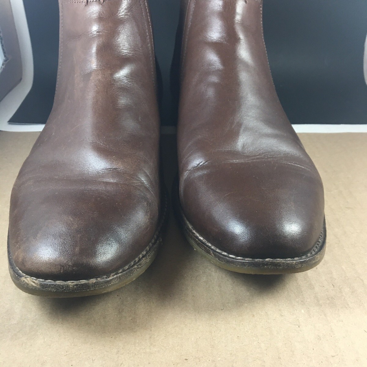 Mens Leather Nunn Bush Ankle Boots SZ 13 M GUC Slip On Brown 
