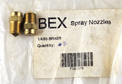 NEW BEX 1/4S5 Brass Spray Nozzle Full Cone Spray Pattern, 9/16'' Hex, Lot of 2