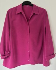 Damenbluse Langarm rosa, Größe  XXL, elegan...