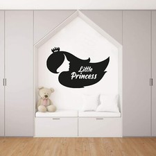 Little Princess Tiara Cartoon Quote Kids Vinyl Art Sticker Home Room Wall Decals
