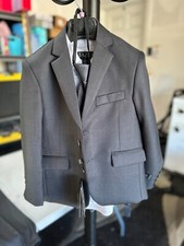 Tazio Boy's or Toddler Tuxedo Formal Suit 5pc set Gray and White Size 6