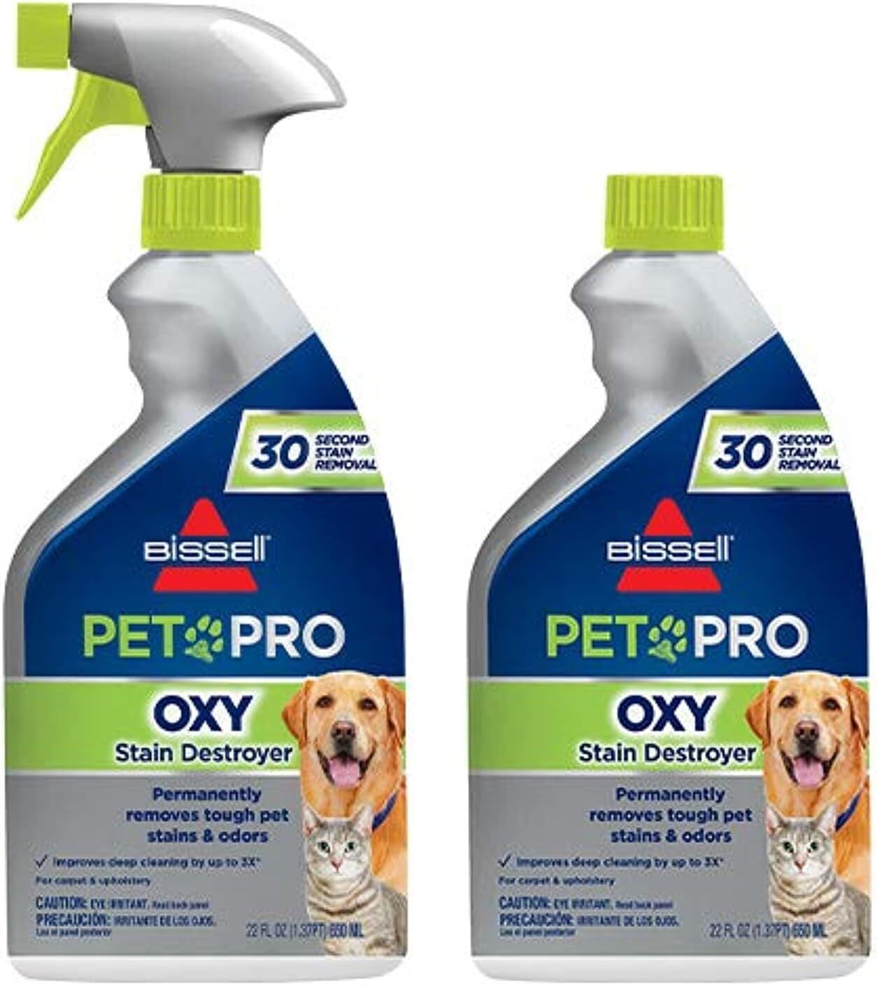 BISSELL PET PRO OXY Stain Destroyer for Carpet and Upholstery 22 oz 2 Pack
