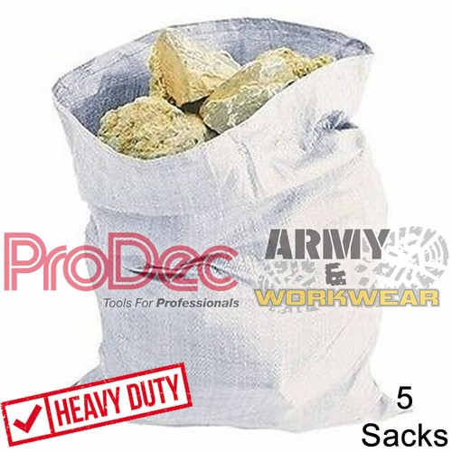 5 ProDec Rugged Woven Rubble Sacks Bags Large Super Strong Builder