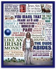 The Dude BIG Lebowski Collage type portrait w/ Jeffrey Lebowski Character MAGNET