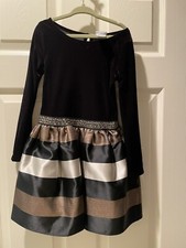 Girls size 5 Black Velvet /Metallic Holiday Dress