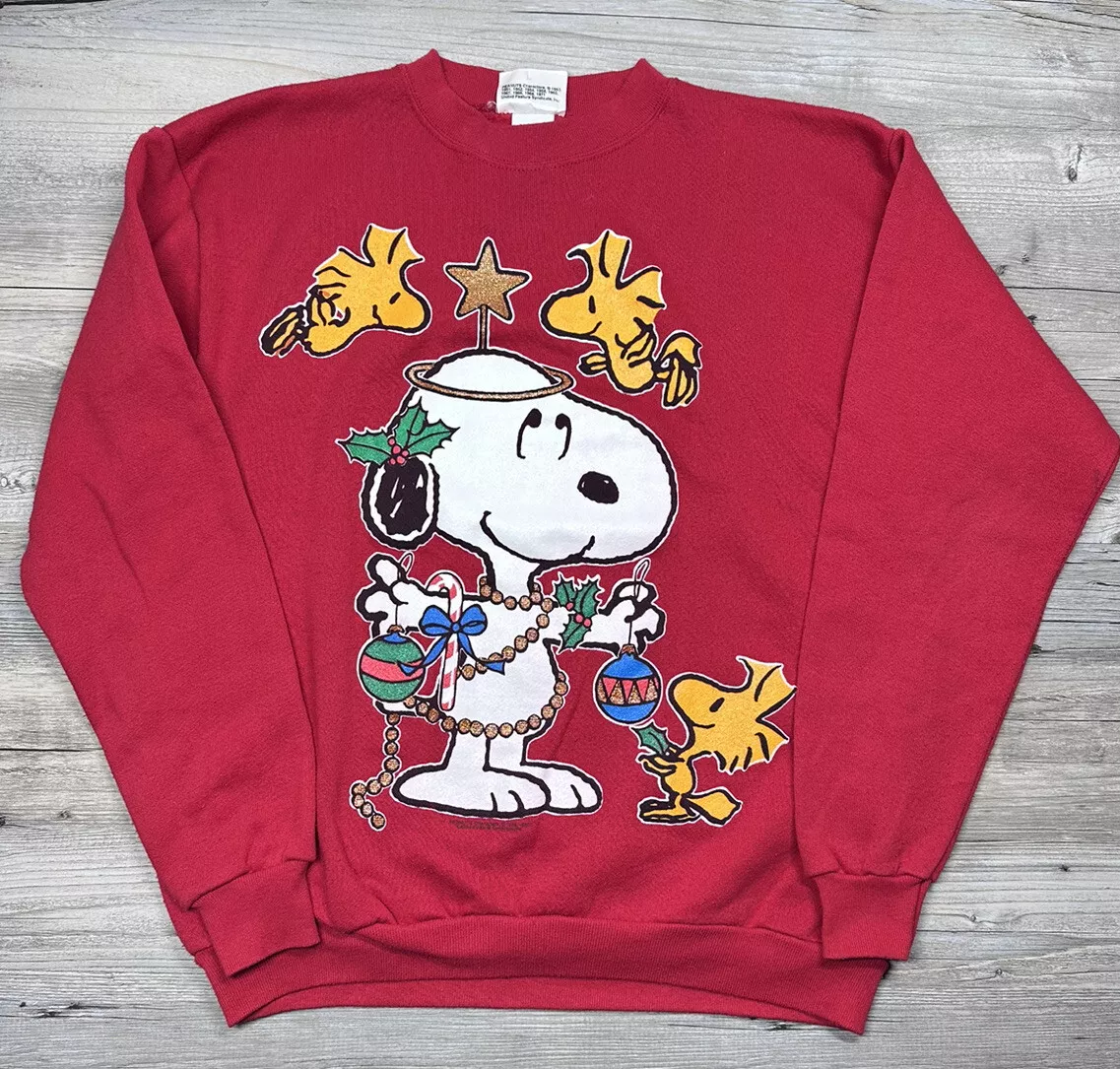 Snoopy Peanuts Christmas Sweater Sweatshirt Large