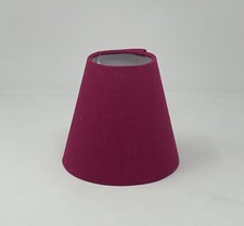 * SALE * Lampshade Tapered Small Candle Clip Raspberry Pink Textured Linen