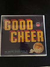 Orange Crate Label “Good Cheer” Brand Sunkist Growers The Sunland Packing House