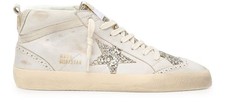 GOLDEN GOOSE Mid Star Women's Beige/Platinum Sneakers New Authentic