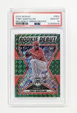 2022 Panini Mosaic #RD-2 Tony Santillan Rookie Debut Mosaic Green Prizm PSA 10