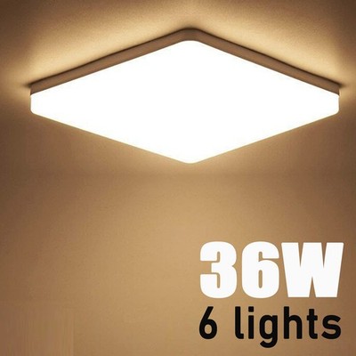 6x 36W LED Deckenlampe Quadrat Deckenleuchte Warmweiß Wohnzimmer Schlafzimmer