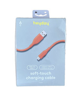 Heyday 6 Ft USB-A To USB-C Soft-Touch Charging Cable - Orange