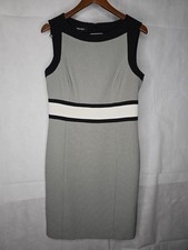 Nine West Sheath Dress Black Colorblock Sleeveless Knee Length Lined Career 8