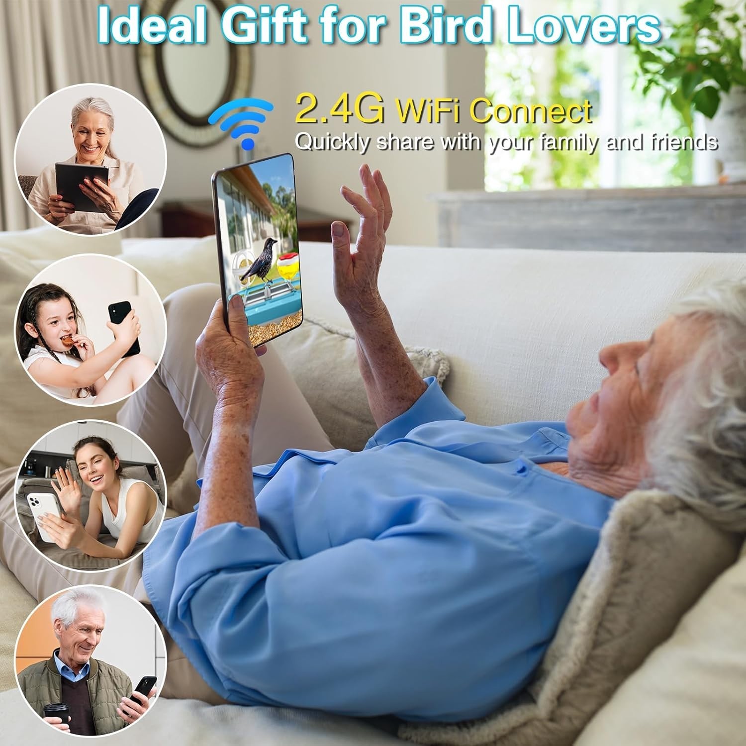 Smart bird Feeder with Camera Solar Powered,AI Identify Bird Species,A...