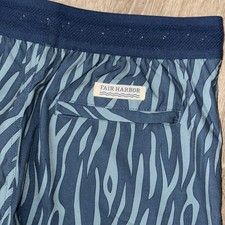 Fair Harbor The Ozone 8 Inch Shorts Lined Men  s S Blue Green Striped Swim
