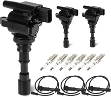 3x UF431 Ignition Coil Pack & Spark Plugs & Wire Set For 03-06 Kia Sorento 3.5L