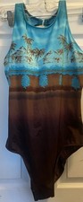 Vintage Kathy Ireland Beach Theme One Piece Swimsuit Size 16