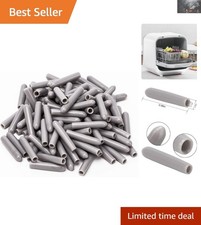 Set of 100 Gray Vinyl Dishwasher Rack Tine Caps - Effortless Installation