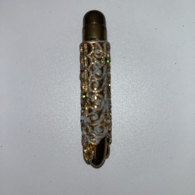 Antique Art Nouveau Ornate Gold Filigree Chatelaine/Pen Jeweled Case