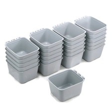 24-Pack - Gray Cage Cups hold 1 Pint / 16 fl oz to Hang Feed  Water for Pets