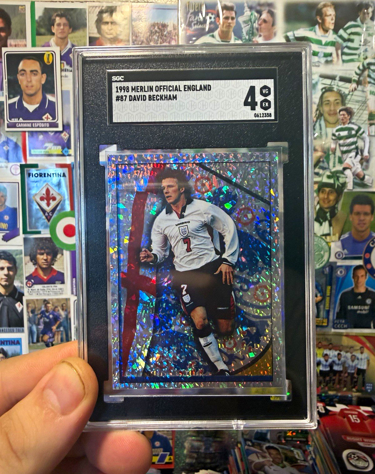 Merlin 1998 Official England David Beckham #87 Graded SGC 4 Soccer Card