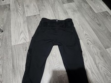 LULULEMON Black Lace Inset Ruched Crop Leggings w/ Side Pockets- Size 8