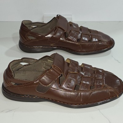 Stacy Adams Fisherman Sandals Brown Hook & Loop Adjustable 