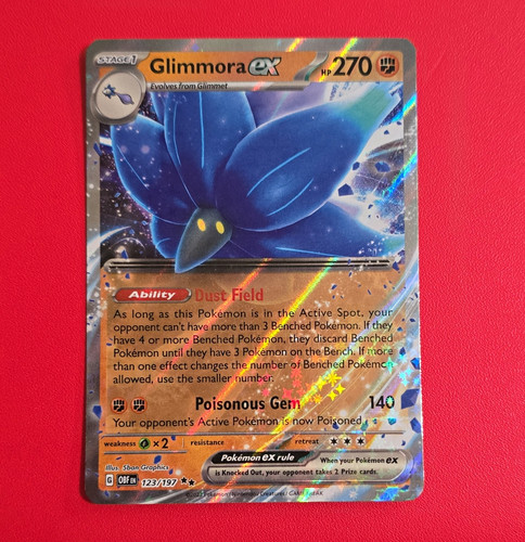 Pokemon TCG Glimmora ex 123/197 SV03 Obsidian Flames Double Rare Holo 270HP