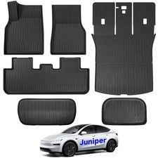 2025 2026 Tesla Model Y Juniper Floor Mats All Weather Floor Mat,9 PCS TPE Car