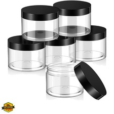 6 Pack 10 oz Plastic Jars Containers with Lids Wide-mouth Refillable Leakproo...