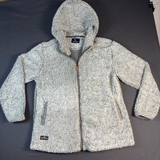 Simply Southern Womens Medium Sherpa Fleece Jacket Hooded Beige Teddy Bear