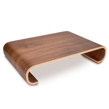 Walnut Wood Desktop Monitor Stand for Organized Viewing