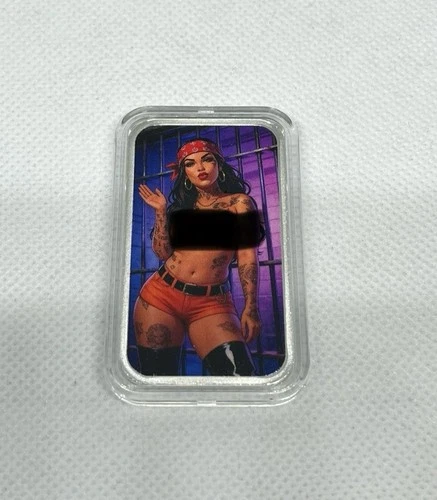 Bullion Baddies Framed Frida NAUGHTY 1 Ounce Silver Limited Edition!