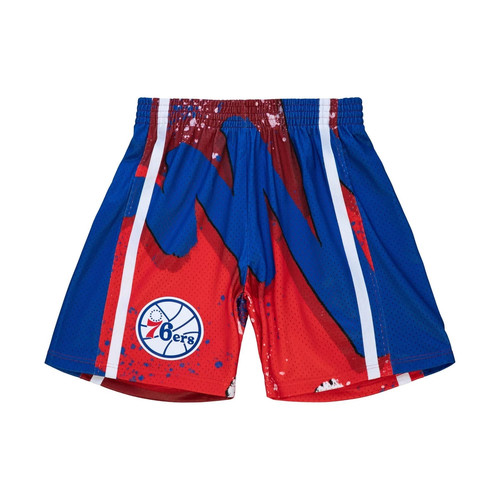 Pantaloncini Mitchell & Ness NBA 76ers 1996 Hyper Hoops Swingman Rosso Scarlatto Uomo M - Foto 7 di 13