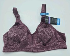 Bali Classic Support Bra Womens 36C Purple Wirefree Cool Comfort Lace DF3372