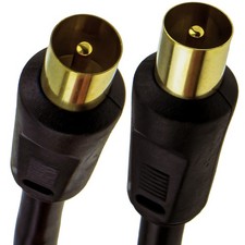Image of RG6 Coaxial TV Aerial Cable RF Fly Lead Digital Male to Male .5m/1m/2m/3m/5m/10m